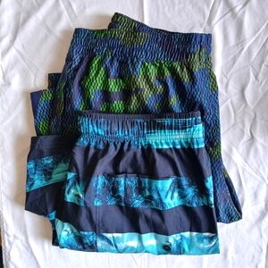 Nike Allover Logo Camo & Milankerr Beach Graphic Swim Trunks Lot of 2 M Sizes